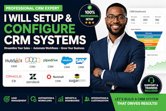 setup hubspot zoho pipedrive sap salesforce oracle cx zendesk nutshell sugar crm
