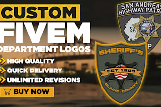 design your fivem department logo or patch for police, fire, ems, military