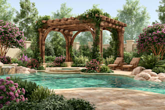 do landscape design garden patio pool pergola for frontyard and backyard