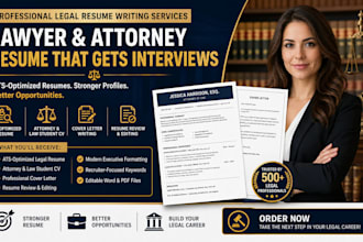 write or rewrite legal resume, professional attorney or paralegal ats CV