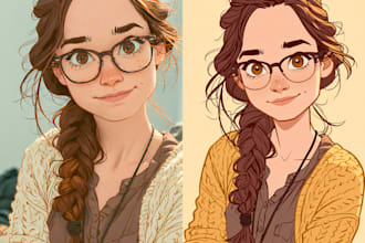 draw a portrait in semi realism cartoon style