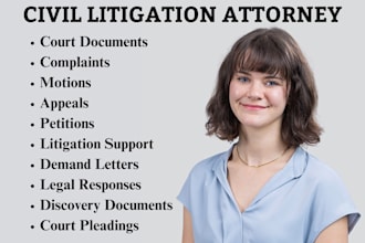be your civil litigation lawyer for legal drafting, demand letter,lawsuit,motion