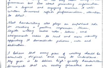 provide content writing and handwriting services