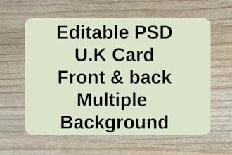 editable PSD card mockup front and back PSD with fonts