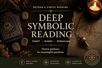 provide an in depth tarot, rune and pendulum reading
