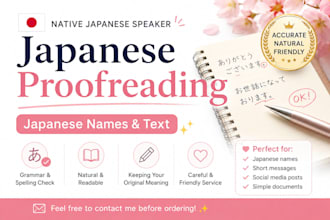 check your japanese names and text as a native japanese speaker