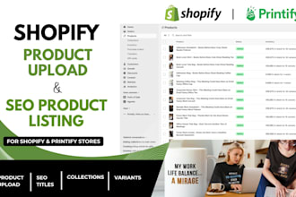do shopify product upload for printify pod stores