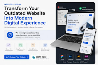 redesign your website into a modern UI UX design