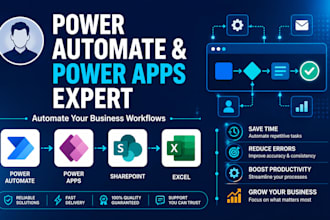 build microsoft power automate automation, powerapps, sharepoint automation