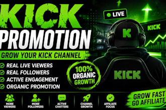 do organic kick promotion to boost kick live viewers and followers