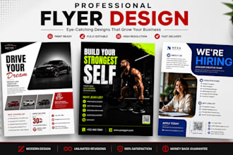 do flyer design, promotional, marketing and professional flyer