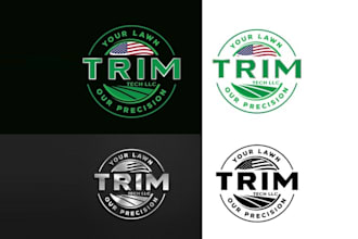 design high tech logo for a new lawn mowing business
