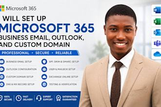 setup microsoft 365 business email outlook custom domain