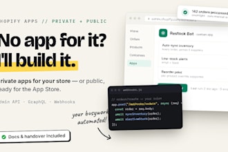 develop a custom shopify app, private or public app for your store