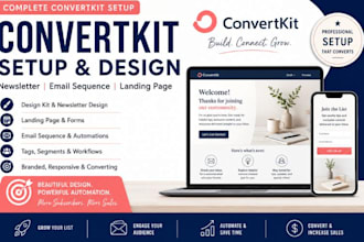 setup convertkit newsletter design kit email sequence convertkit landing page