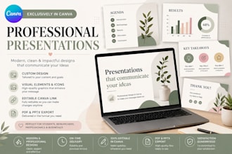 create a modern canva presentation for business or school