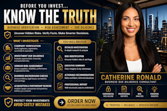 investigate any company, investment, supplier or business before you invest