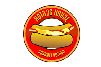 design best gourmet hotdog food truck logo