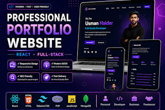 build a premium react or mern portfolio website with modern UI