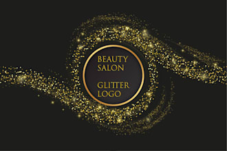 create beautiful feminine fashion, beauty salon glitter logo