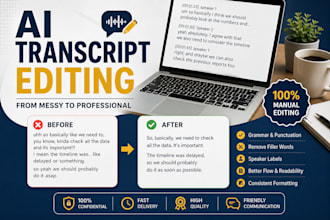 fix ai generated transcripts and make them publication ready
