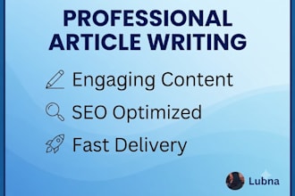 write professional engaging and SEO friendly articles