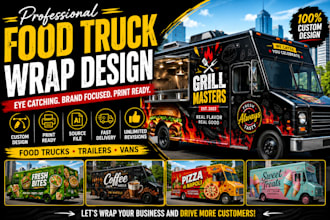 design professional food truck wrap and trailer wrap