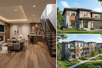 do custom basement remodel rendering residential complex and 3d house render