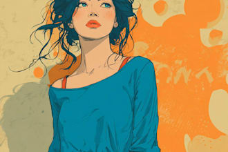draw a flat vector portrait on your photo