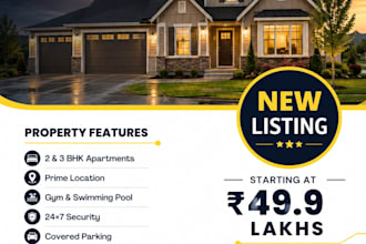 design modern real estate social media post design