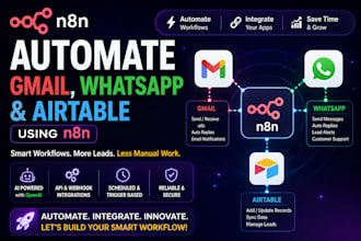 automate gmail, whatsapp, and airtable using n8n