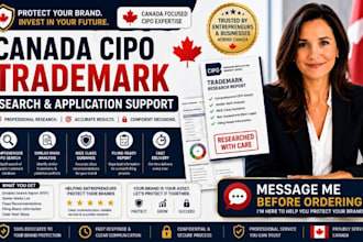 conduct canada cipo  trademark search and application support