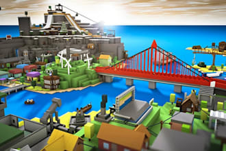 make high quality 3d roblox map 3d models for roblox game with HD environment
