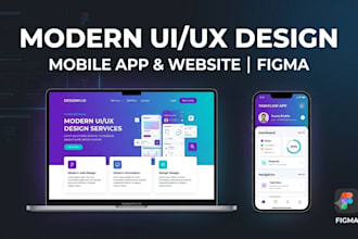 design modern UI UX and mobile app screens in figma