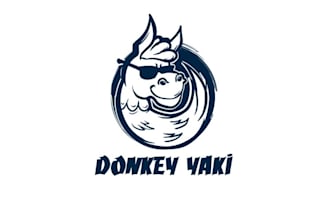 design donkey body face logo