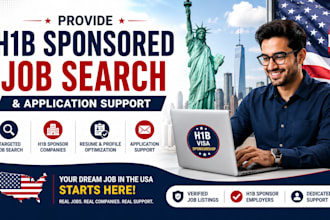 provide h1b sponsored job search and application support