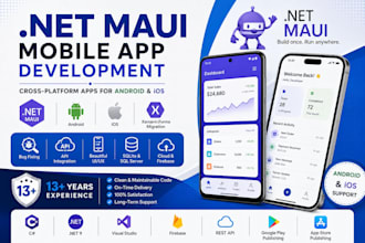 develop or fix net maui mobile app for android and ios