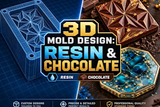 design custom 3d printable molds for silicone resin and chocolate