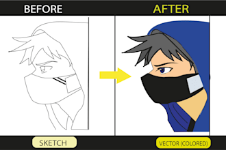 convert your drawing or sketch to vector illustration