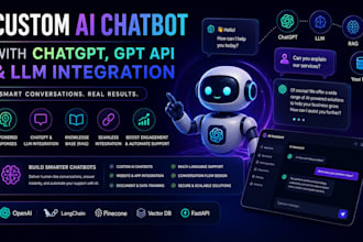 create custom ai chatbot with chatgpt, gpt API and llm