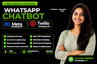 build whatsapp custom chatbot and setup meta and twilio api