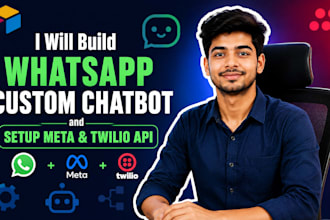 build whatsapp custom chatbot and setup meta and twilio api