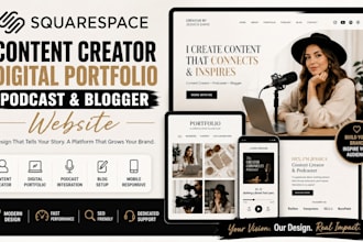 design squarespace content creator digital portfolio podcast blogger website