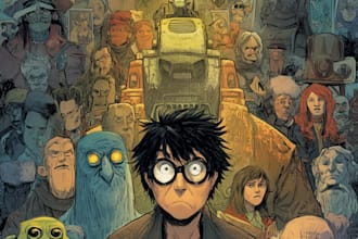 draw a cover art or comic cover art