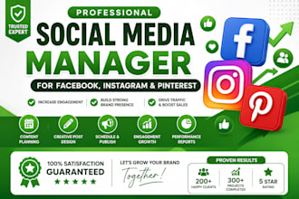 social media manager facebook instagram pinterest marketing social media growth