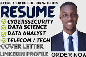 write cybersecurity telecommunication data science analyst IT engineering resume