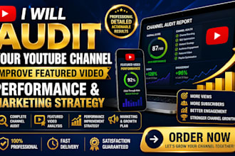 audit your youtube channel  improve featured video performance marketing strateg