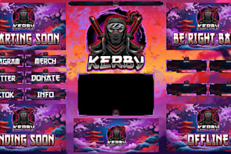 design an animated stream overlay for kick, twitch, youtube thumbnail
