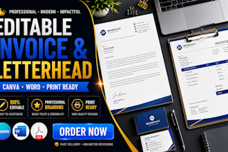 design editable invoice and letterhead for small businesses