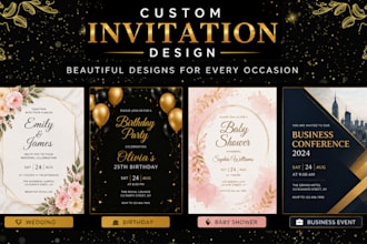create luxury printable invitation cards for any event